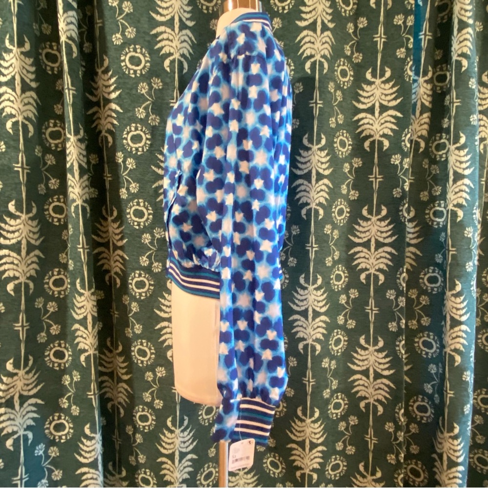 FP Movement Top Seed Lightweight Tennis Jacket NWT Free People Blue Print - Picture 10 of 15